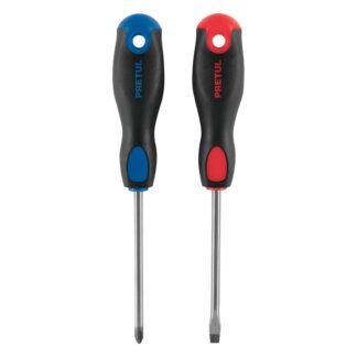 Dúo de desarmadores 1/4' x 4' mango Comfort Grip, Pretul DUO-1/4X4BP