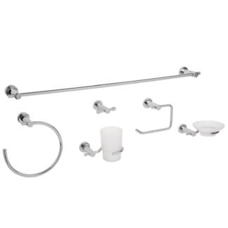 Juego de 6 accesorios para baño acabado cromo, Foset ELA-7000