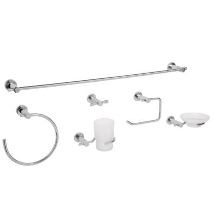 Juego de 6 accesorios para baño acabado cromo, Foset ELA-7000