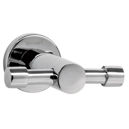 Gancho doble metálico cromo para toallas, Foset ELA-73
