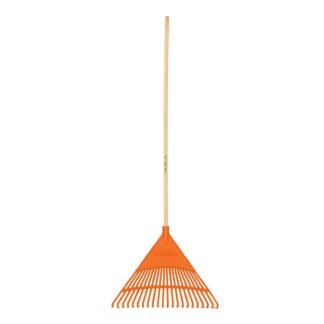 Escoba plástica para jardín, rígida, 22 dientes, mango 48' EP-22R