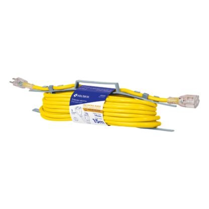 Extensión reforzada aterrizada 15 m 3x14 AWG, Volteck ERA-15X14