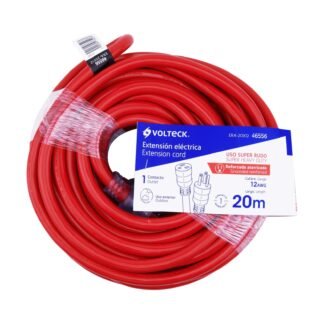 Extensión reforzada aterrizada 20 m 3x12 AWG, Volteck ERA-20X12