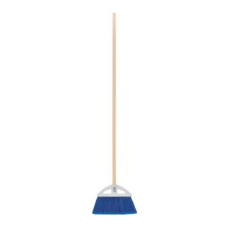 Escoba chica cerdas de PVC, tipo abanico, bastón de madera ES-160A