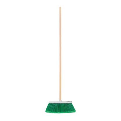 Escoba grande cerdas de PVC, tipo cepillo, bastón de madera ES-220C