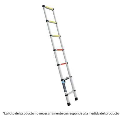 Escalera telescópica,13 peldaños, tipo II, capacidad 102kg ESTE-213
