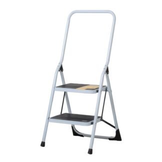 Escalera tubular, plegable, 2 peldaños con barandal, Pretul ESTU-2PB