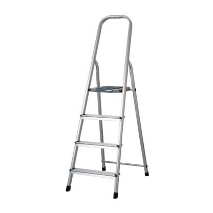 Escalera tubular plegable, 4 peldaños, aluminio, Truper ESTU-4A