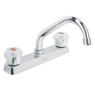 Mezcladora 8' p/fregadero, cuello corto, manerales acrílico F-317A