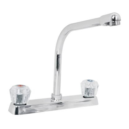 Mezcladora 8' p/fregadero, cuello cobra, manerales acrílico F-319A