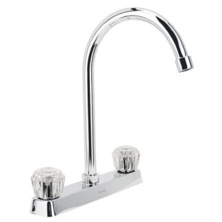 Mezcladora 8' p/fregadero, cuello curvo, manerales acrílico F-320A