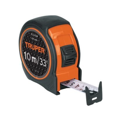 Flexómetro compacto 10 m con grip, cinta 25 mm, Truper FCG-10M
