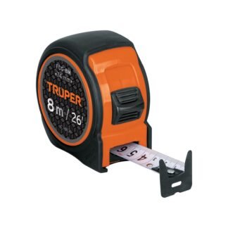Flexómetro compacto contra impactos 8 m cinta 25 mm, Truper FCG-8M