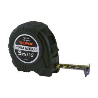 Flexómetro Cinta Negra, 5 m, cinta 19 mm, Truper FCN-5M