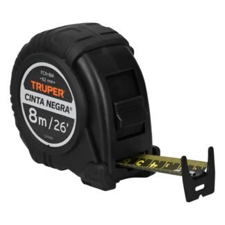 Flexómetro contra impactos Cinta Negra x-ancha 27 mm 8 m FCN-8M