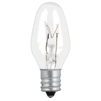 Caja con 50 focos incandescentes transparentes base E12 7.5W FI-50T