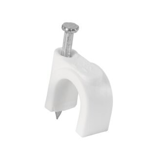 Bolsa con 20 grapas blancas de 10 mm para cable redondo GCU-10B