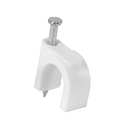 Bolsa con 20 grapas blancas de 12 mm para cable redondo GCU-12B