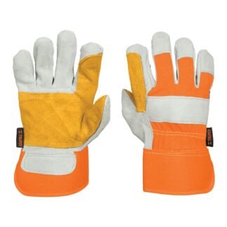 Guantes de carnaza y loneta, con refuerzo, unitalla, Truper GU-215