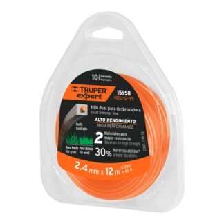 Rollo de hilo para desbrozadora, 2.4 mm x 12m, Truper Expert HDU-12-95
