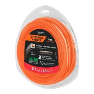 Rollo de hilo para desbrozadora, 2.7 mm x 63m, Truper Expert HDU-63-105