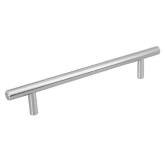 Jaladera de 160mm estilo 'Cilindro' acabado níquel satinado JAL-0313