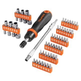 Desarmador tipo matraca con 42 puntas y 14 dados, Truper JDM-58