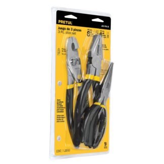 Juego de 1 pinza de 6' y 2 de 8' mango de vinil, Pretul JGO-PIN-3C