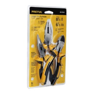 Juego de 3 pinzas 3 mango Comfort Grip, Pretul JGO-PIN3X