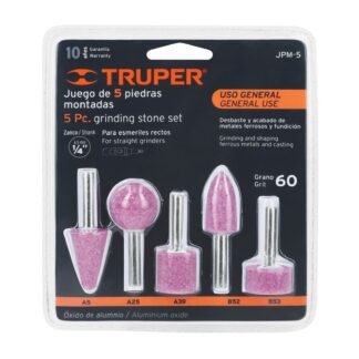 Juego de 5 piedras montadas zanco 1/4', uso general, Truper JPM-5