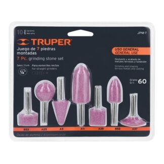 Juego de 7 piedras montadas zanco 1/4', uso general, Truper JPM-7