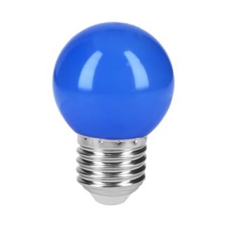 Lámpara LED tipo bulbo G45 1 W color azul, caja, Volteck LED-1AZ