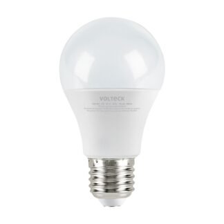 Lámpara LED tipo bulbo A19 9 W luz cálida, blíster, Volteck LED-60C