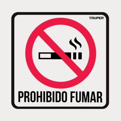 Letrero de señalización 'NO FUMAR', 19 x 19 cm, Truper LIN-02