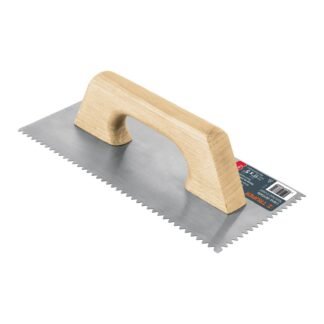 Llana dentado triangular tipo español, mango madera, Truper LLM-2D