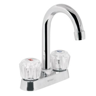 Mezcladora 4' para lavabo, cuello bar, manerales de acrílico M-060A