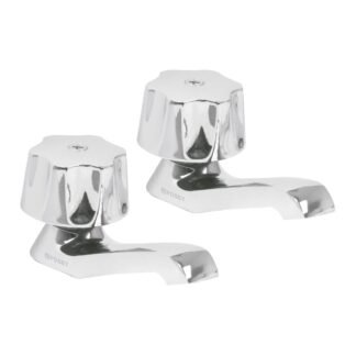Juego 2 llaves individuales para lavabo, manerales metálicos M-242