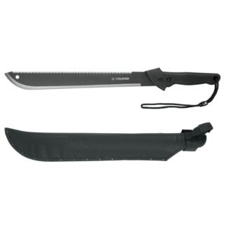 Machete doble filo 18' cacha bimaterial, con funda, Truper MACH-18X
