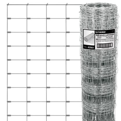 Rollo de 50 m x 1.4 m de malla ganadera de acero galvanizado MAGA-50X14