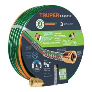 Manguera 5/8' reforzada 3 capas 20 m conexiones de metal MAN-20X5/8R