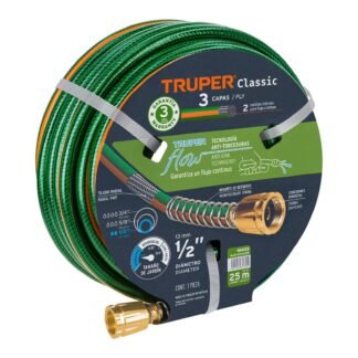 Manguera 1/2' reforzada 3 capas 25 m conexiones de metal MAN-25X1/2R