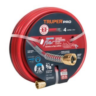 Manguera 5/8' super reforzada 4 capas 25 m conexiones metal MAN-25X5/8X