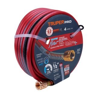 Manguera 1/2' super reforzada 4 capas 30 m conexiones metal MAN-30X1/2X