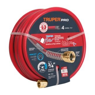 Manguera 3/4' super reforzada 4 capas conexiones metal 30m MAN-30X3/4X