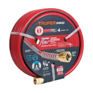 Manguera 5/8' super reforzada 4 capas 30 m conexiones metal MAN-30X5/8X