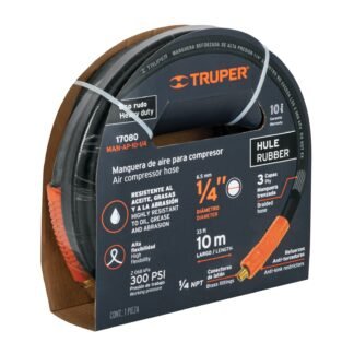 Rollo de 10 m de manguera 1/4' de hule para compresor MAN-AP-10-1/4
