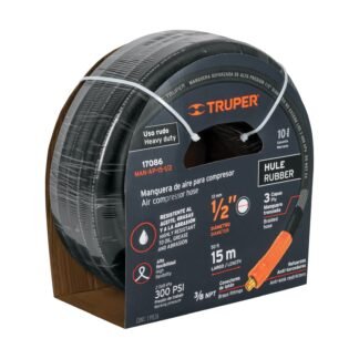 Rollo de 15 m de manguera 1/2' de hule para compresor MAN-AP-15-1/2