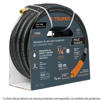 Rollo de 7.5 m de manguera 3/8' de hule para compresor MAN-AP-7.5-3/8