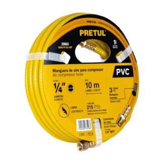 Manguera de PVC para compresor, 10 m x 1/4', Pretul MAN-PI-10-1/4P