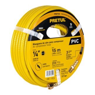 Manguera de PVC para compresor, 15 m x 1/4', Pretul MAN-PI-15-1/4P